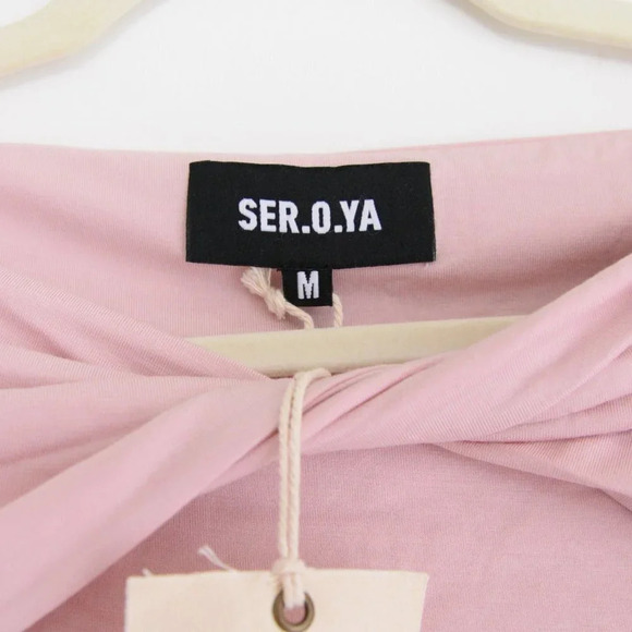 SER.O.YA ELLIS Pastel Pink  Crop Top Long Sleeve Shirt Balletcore Top M - Picture 7 of 9